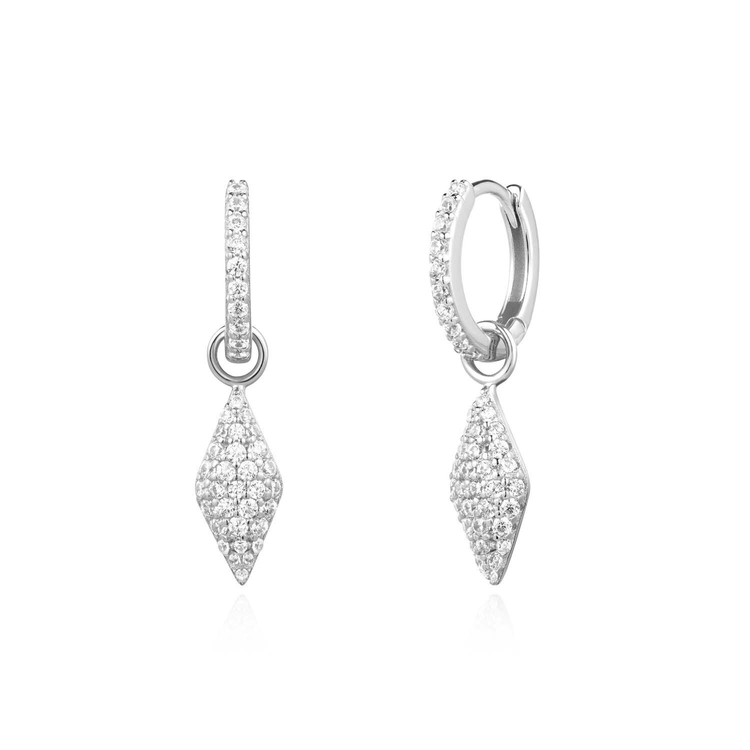  Dusk Divas - Silver / Rhodium plated - Zirconia - 2cm